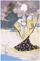 Prinzessin Giauhara verwandelt König Beder in einen weißen Vogel, 1930er Jahre